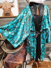 Load image into Gallery viewer, All Turquoise Women's Lounge Kimono Robe