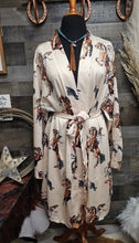 Load image into Gallery viewer, Vintage Cowgirl Women's Long Sleeve Belted Satin Feel Dressing Lounge Robe