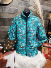 Load image into Gallery viewer, All Turquoise Women's Puffy Bomber Jacket