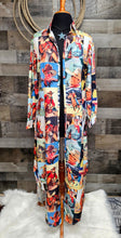 Load image into Gallery viewer, Cowboy Collage Western Shirt Dress Duster