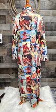 Load image into Gallery viewer, Cowboy Collage Western Shirt Dress Duster