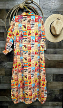 Load image into Gallery viewer, Vintage Rodeo Poster Western Duster Dress