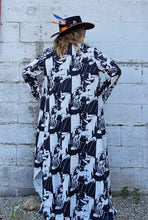 Load image into Gallery viewer, Black White Cowboy Western Duster Dress