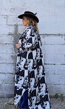 Load image into Gallery viewer, Black White Cowboy Western Duster Dress