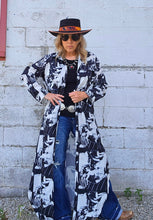 Load image into Gallery viewer, Black White Cowboy Western Duster Dress