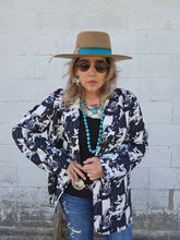 Load image into Gallery viewer, Black White Cowboy Women's Western Blazer