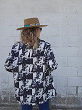 Load image into Gallery viewer, Black White Cowboy Women's Western Blazer
