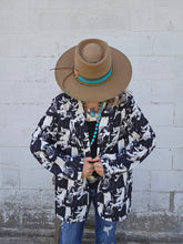 Load image into Gallery viewer, Black White Cowboy Women's Western Blazer