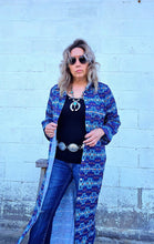 Load image into Gallery viewer, Navy Aztec Women's Western Duster Dress