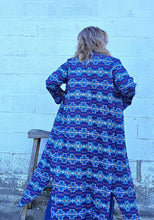Load image into Gallery viewer, Navy Aztec Women's Western Duster Dress