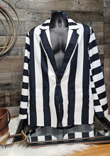 Load image into Gallery viewer, BeetleJuice Prison Stripe Blazer Women's