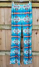 Load image into Gallery viewer, Teal Aztec Flare Pants