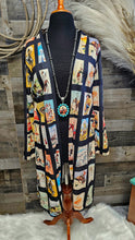 Load image into Gallery viewer, Vintage Cowboy Collage Western Lightweight Cardigan