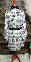 Load image into Gallery viewer, Cowboy Print Western Satin Kimono Robe
