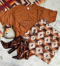 Load image into Gallery viewer, Rio Rancho Aztec Faux Suede Skirt