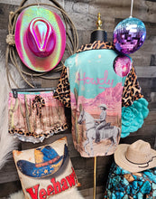 Load image into Gallery viewer, Baha Ranch Retro Pop Western Leopard Desert Cowgirl Satin Pajamas