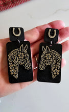 Load image into Gallery viewer, 3D Print Horse Equestrian Western Earrings Made in America choice of colors