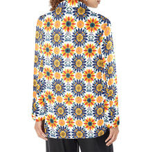 Load image into Gallery viewer, Colores de Mexico Blue Yellow Mexican Floral Blazer