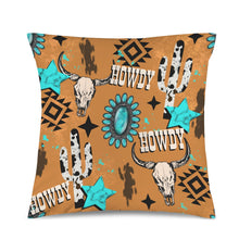 Load image into Gallery viewer, Baha Ranch Howdy Velvety Soft Throw Pillow Case Made in America