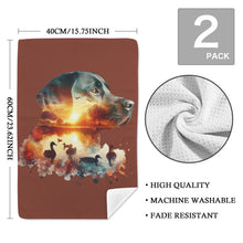 Load image into Gallery viewer, Labrador Retriever Duck Hunting Kitchen Set of 2 Dish Towels Made in America