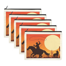 Load image into Gallery viewer, Cowboy Sunset Cosmetic Bag Pack of 5 Made in America