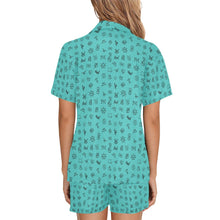 Load image into Gallery viewer, Mini Turquoise Cattle Brands Women's Western pajama Set
