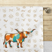 Load image into Gallery viewer, Set of 4 Minimalistic Cowboy Western Cattle Brands Kitchen Towels Made in America