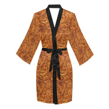 Load image into Gallery viewer, Tooled Leather Print Women's Lounge Kimono Robe