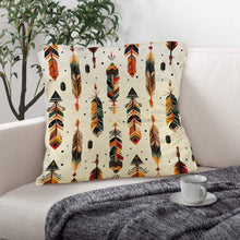 Load image into Gallery viewer, Aztec Feathers Pillow Case Made in America