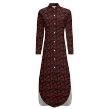 Load image into Gallery viewer, Baha Ranch Colores de Mexico Romantic Roses Button-Up Long Sleeve Shirt Dress