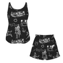 Load image into Gallery viewer, Baha Ranch Ranch Life Black Pajama Lounge Tank Shorts Set Made in America