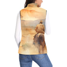 Load image into Gallery viewer, Watercolor Cowboy Women's Western Puffy Vest
