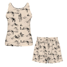 Load image into Gallery viewer, Baha Ranch Ranch Life Tan Pajama Lounge Tank Shorts Set Made in America