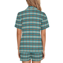 Load image into Gallery viewer, Teal Aztec Women's Western Pajama Set