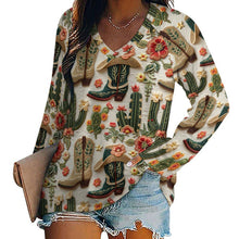 Load image into Gallery viewer, Baha Ranch Cactus and Boots Long Sleeve Top