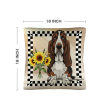 Load image into Gallery viewer, Basset Hound Throw Pillow Case Made in America