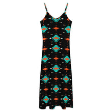 Load image into Gallery viewer, Turquoise Orange Aztec Western Maxi Dress