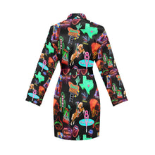 Load image into Gallery viewer, Vegas Neon Women's Long Sleeve Belted Satin Feel Dressing Lounge Robe