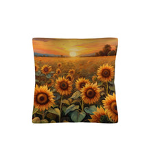 Load image into Gallery viewer, Sunflower Field Throw Pillow Case Made in America