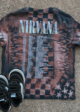 Load image into Gallery viewer, Upcycled by Katie: Nirvana Smiley Face Tee – Hand-Bleached One-of-a-Kind (5T) Shirt – Graphic Tee