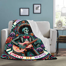 Load image into Gallery viewer, Cinco De Mayo Dia de los Muertes Throw Blanket Ultra-Soft Micro Fleece Blanket 60" x 80" Made in America