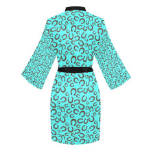 Load image into Gallery viewer, Mini Turquoise Horeshoe Women's Lounge Kimono Robe