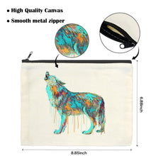 Load image into Gallery viewer, Watercolor Wolf Cosmetic Bag Pack of 5 Made in America