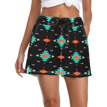 Load image into Gallery viewer, Women's Black Aztec Beach Board Shorts