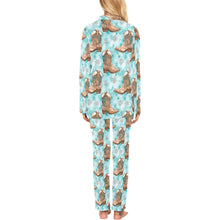 Load image into Gallery viewer, Turquoise Christmas Boots Women's Western Pajamas