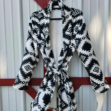 Load image into Gallery viewer, Black Aztec Women's Western Bath Robe