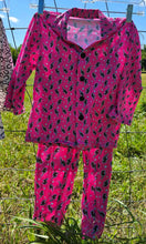 Load image into Gallery viewer, Hot Pink Lightning Bolt Girl's Western Pajama Set
