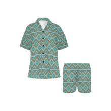 Load image into Gallery viewer, Turquoise Aztec Western Women's Pajama Set