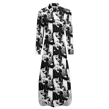 Load image into Gallery viewer, Black White Cowboy Western Duster Dress