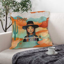 Load image into Gallery viewer, Native Peace Begins Within Throw Pillow Case Made in America